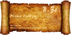 Miska Zsófia névjegykártya